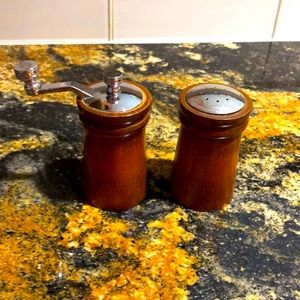 Vintage Wooden Salt Shaker and Pepper Mill
